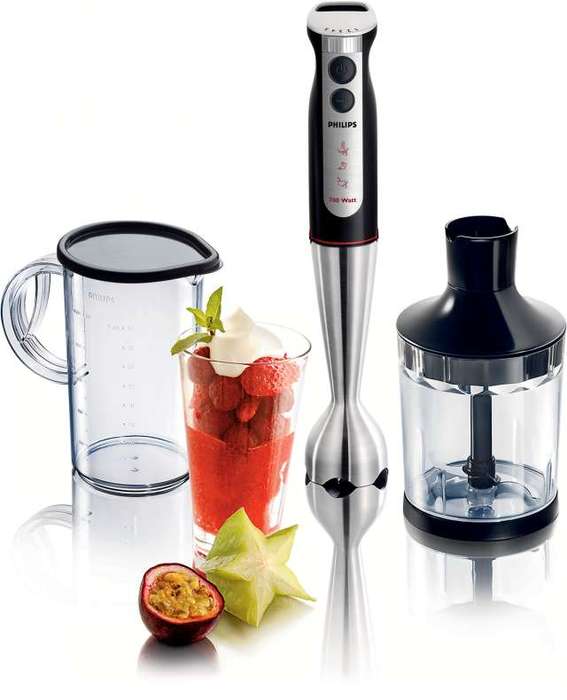 Philips Pure Essentials Collection hand blender HR1371 700 W metal bar with beaker and XL chopper