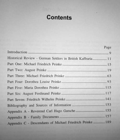 The German Settler Peinke Family in South Africa- CM Watters