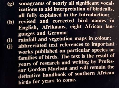 Roberts` Birds of Southern Africa-6th Edition-Maclean, Gordon Lindsay