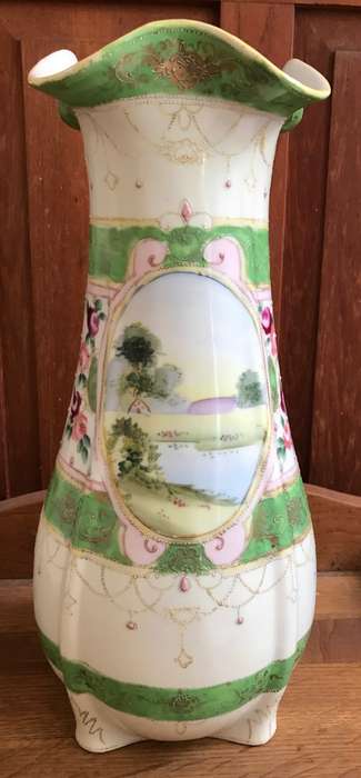 Antique Kinjo China Hand Painted Nippon Vase Japanese