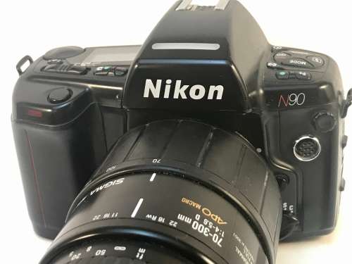 Vintage Nikon N90 35mm SLR Camera with Sigma 70-300mm Not Working