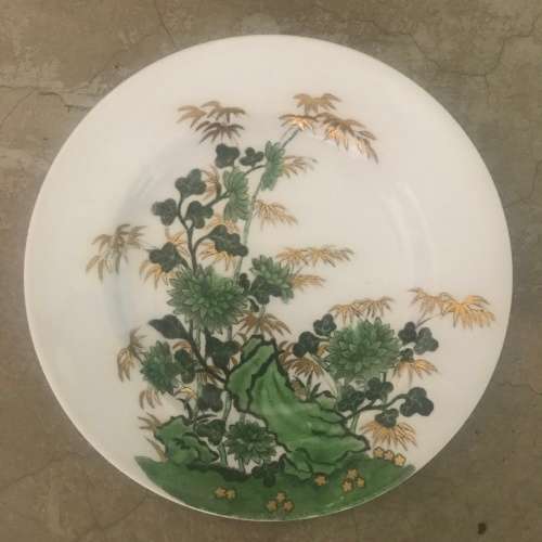 RARE ANTIQUE 1800-1833 COPELANDS/SPODE PATTERN 1653 GILDED `GREEN BAMBOO AND ROCK`