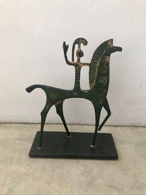 Mid Century Modernist Etruscan Horse and Rider Frederick Weinberg Era