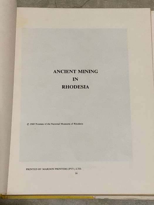 Ancient Mining in Rhodesia and Adjacent Areas (No 3.)by Roger Summers