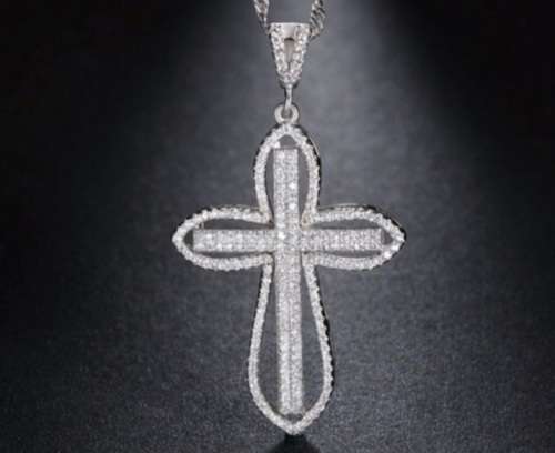 exquisite s925 swarovski crystal cross necklace