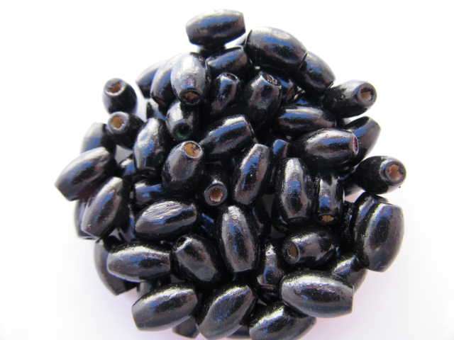 Black oval 6mm wooden beads(50)