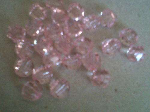 Acrylic Pink round faceted  8mm(100)