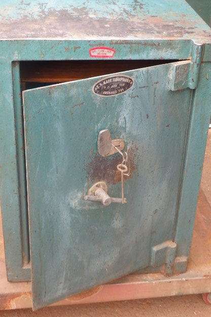 AN INCREDIBLE (LARGE) SOLIDLY MADE "S.A. SAFE EQUIPMENT" SAFE = THIEF, FIRE AND BLAST RESISTING