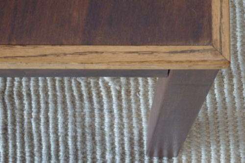 AN AWESOME SQUARE SOLID IMBUIA COFFEE/ OCCASIONAL TABLE WITH A BEAUTIFUL CONTRASTING OAK BORDER