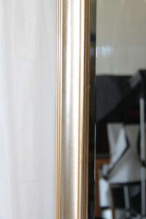 AN AWESOME FULL LENGTH "BEVELED GLASS" WALL MIRROR WITH A BEAUTIFUL ANTIQUE GOLD FRAME