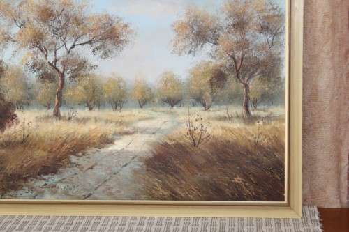 A STUNNING FRAMED AND SIGNED OIL ON CANVAS LANDSCAPE PAINTING BY SOUTH AFRICAN ARTIST BARRY ROSS