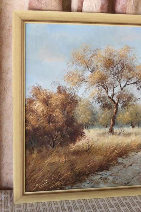 A STUNNING FRAMED AND SIGNED OIL ON CANVAS LANDSCAPE PAINTING BY SOUTH AFRICAN ARTIST BARRY ROSS
