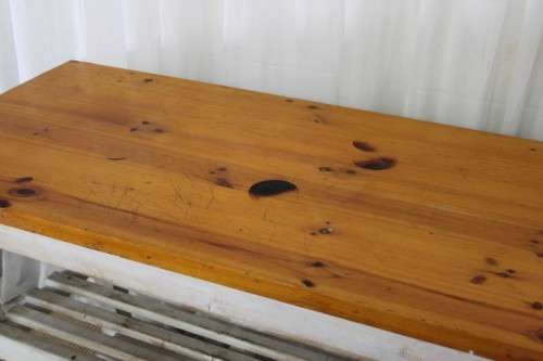 AN AWESOME "RUSTIC" SIDE SERVER WITH SLATTED SHELVES = PREFECT FOR INFORMAL AREAS