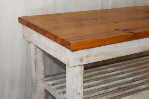 AN AWESOME "RUSTIC" SIDE SERVER WITH SLATTED SHELVES = PREFECT FOR INFORMAL AREAS