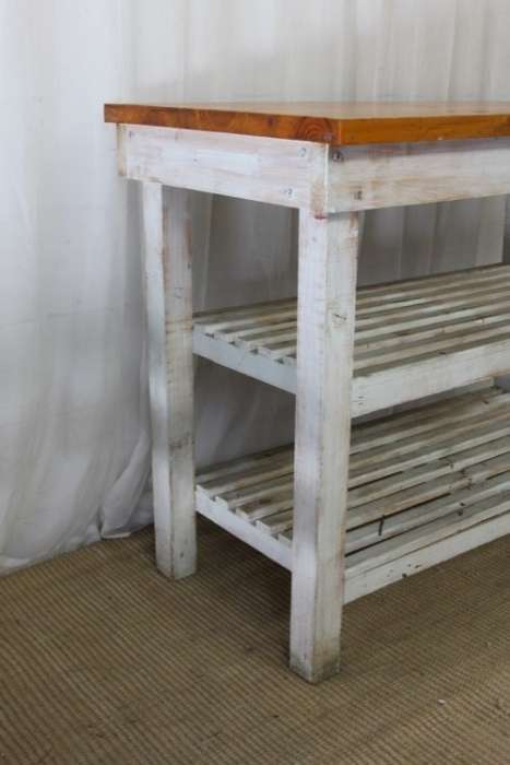 AN AWESOME "RUSTIC" SIDE SERVER WITH SLATTED SHELVES = PREFECT FOR INFORMAL AREAS