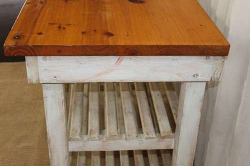 AN AWESOME "RUSTIC" SIDE SERVER WITH SLATTED SHELVES = PREFECT FOR INFORMAL AREAS