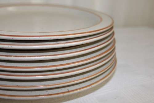 7x AWESOME SOUTH AFRICAN MADE CONTINENTAL STONEWARE DINNER PLATES IN GREAT CONDITION