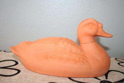 A gorgeous pair of terracotta stoneware ornamental ducks - perfect for the garden or pond