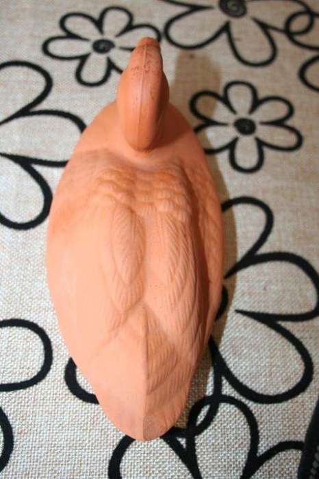 A gorgeous pair of terracotta stoneware ornamental ducks - perfect for the garden or pond