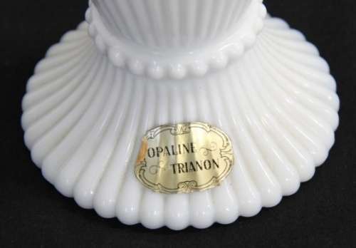 An extremely rare French ''opaline trianon'' milk glass jug with gold plated embellishments