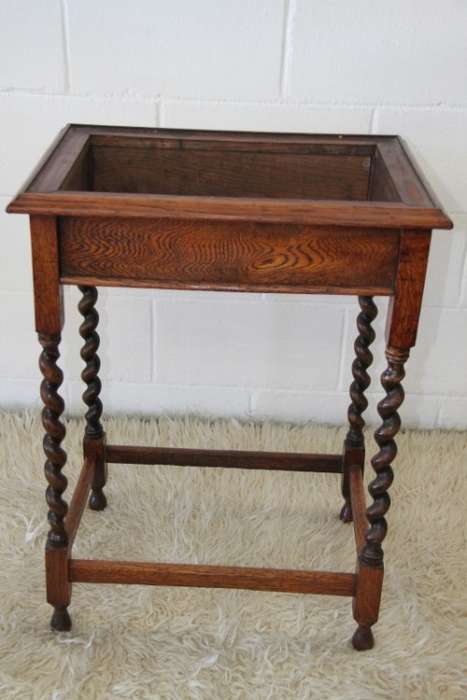An extremely rare Victorian antique oak cutlery canteen (caddy) table stand in remarkable condition