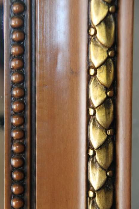 A spectacular X-large yellow wood Cheval mirror with gold gild carved & beading detailing - WOW!!!