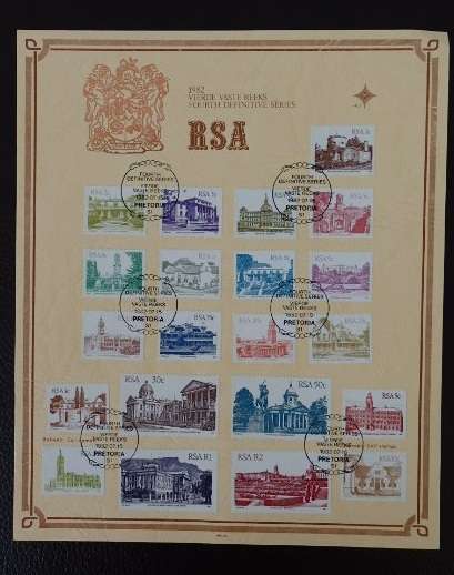 A South African (1982) ''Fourth Definitive Series'' sheet w/ stamps