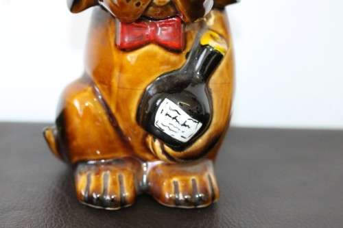 An awesome vintage "stoneware" Dog character decanter with a cork lined stopper