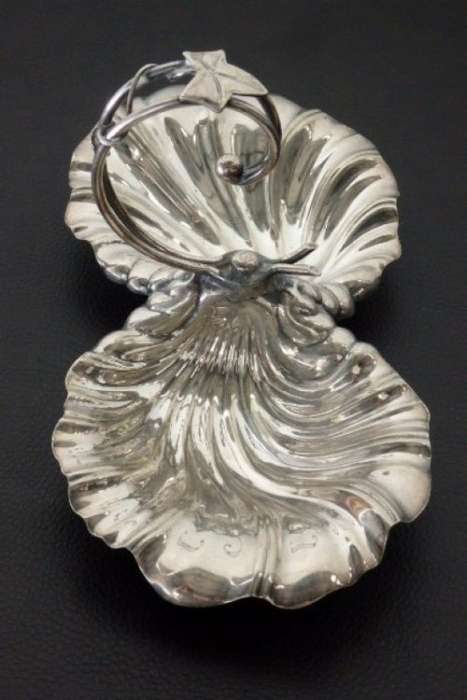 An incredible antique Art Nouveau silver plated double-dish entree server w/ twined grapevine detail