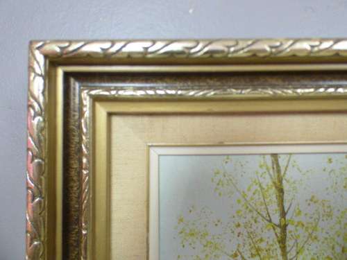 A beautiful signed and framed "autumn forest" landscape oil painting in very good condition.
