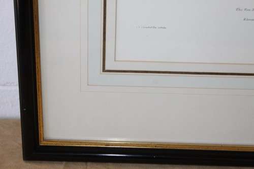 A framed architectural print of the front of the mid 1600's Offices of Lord Percival RS17