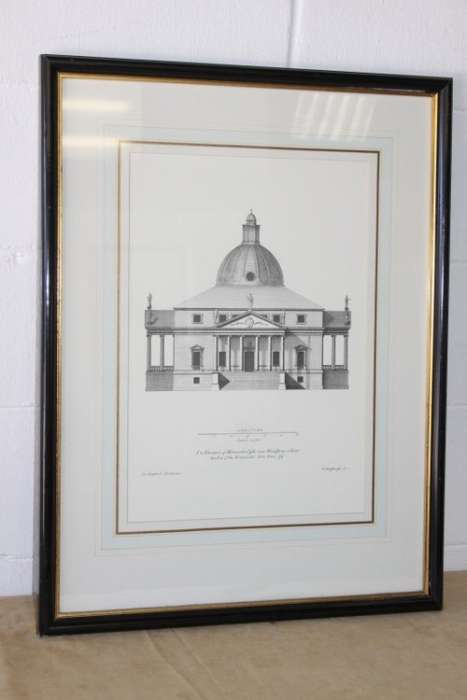 A superb architectural framed print titled "The elevation of Merenworth Castle near Maidstone" RS17