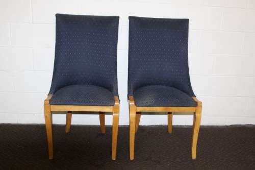 Eight superb yellow wood & walnut burr dining room chairs with awesome carvers - price/chair
