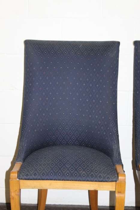 Eight superb yellow wood & walnut burr dining room chairs with awesome carvers - price/chair