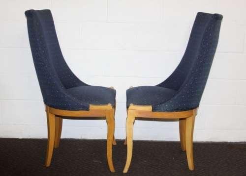 Eight superb yellow wood & walnut burr dining room chairs with awesome carvers - price/chair
