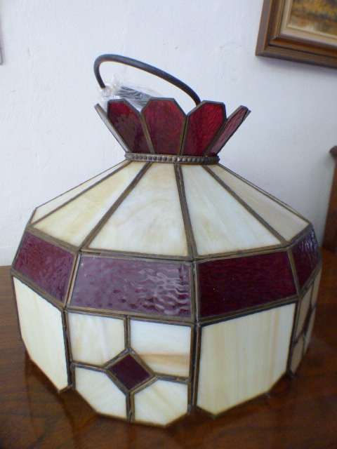An absolutely beautiful (large) stained glass ceiling light with a gorgeous combination of colours