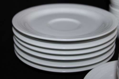 A set of Noritake "Arctic White" porcelain - 7 cups and 8 saucers in amazing condition
