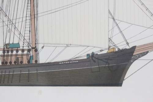 Stunning "The Barquentine Waterwitch" framed print in awesome condition - RS17Sale