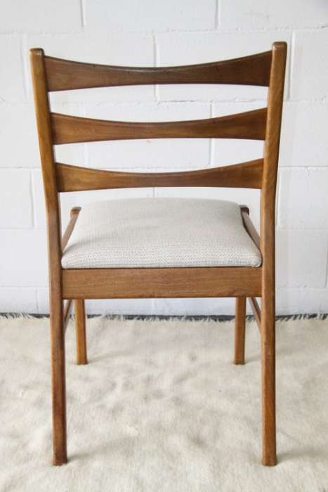 Two awesome "ladder back" dining chairs w upholstered seats, perfect for extra seating - price/chair