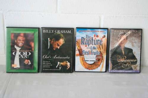 A massive collection of over 70x Religious and Evangelical music, education and sermon related DVD's