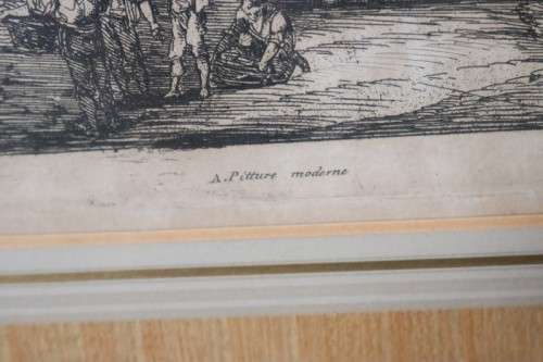 A wonderful large framed "Veduta dei Portici d'Ottavia" etching print in excellent condition