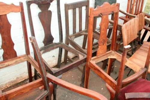 "Job Lot" Assorted occasional/ dining & kitchen chairs; perfect for restoration or parts - RS17Sale