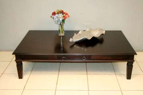 A beautifully made LARGE Indonesian Teak centre coffee table with gorgeous classic lines & a drawer