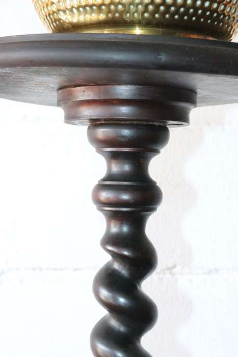 An incredible antique Edwardian solid Imbuia pedestal stand with exquisite barley twist detailing