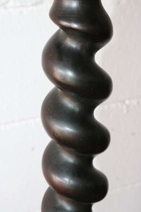 An incredible antique Edwardian solid Imbuia pedestal stand with exquisite barley twist detailing