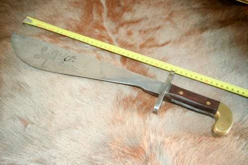 An incredibly rare vintage original German Solingen "Carl Schlieper" Safarica Hunter Machete knife