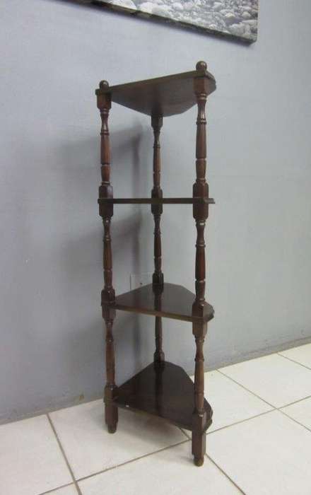**RS17_Clearance** A tall four-tier Imbuia "Whatnot" display shelf - perfect for that empty corner