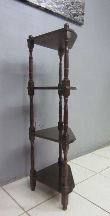 **RS17_Clearance** A tall four-tier Imbuia "Whatnot" display shelf - perfect for that empty corner