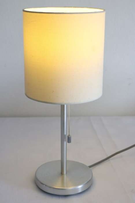 **RS17** A lovely brushed steel desk/ table lamp with a stunning shade in very good condition
