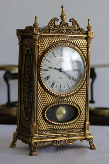 An amazing vintage mid-century German made "Schmid Schlenker" ornate mantle carriage clock